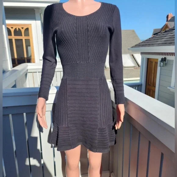 Sandro | Dresses | Sandro Black Knit Textured Dress 2 Medium | Poshmark